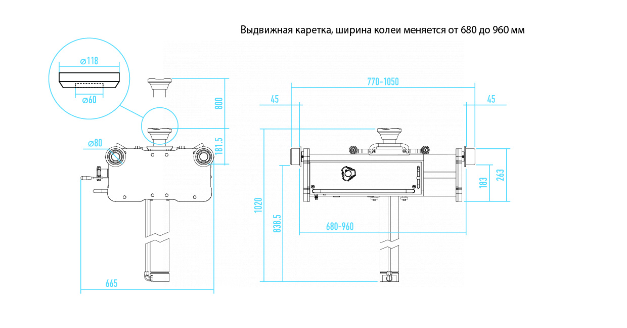 Домкрат пневмогидравлический ямный (канавный подъемник), 15 т