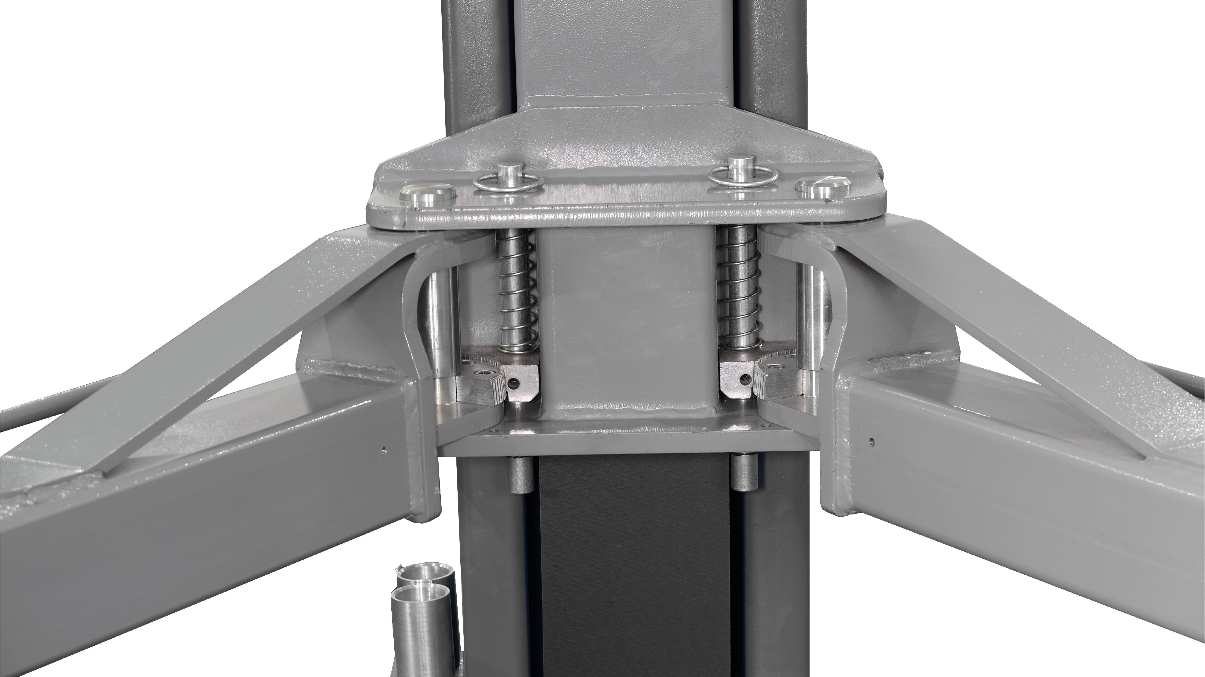 Подъемник двухстоечный 5 т, нижняя синхронизация, с электростопорами, 380 В, серый